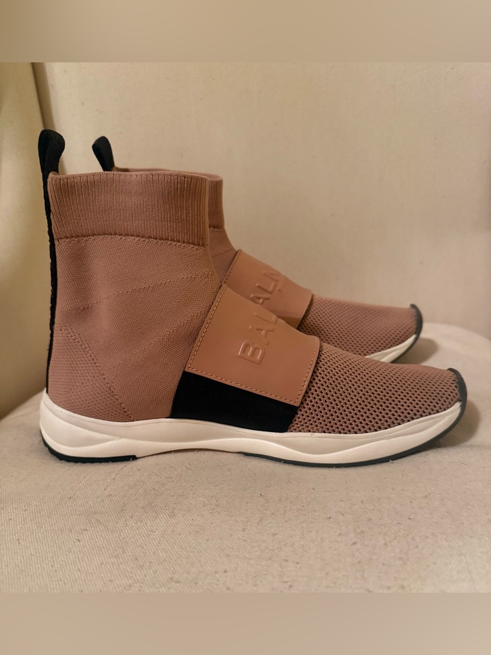 Balmain pink cameron knit sneakers
